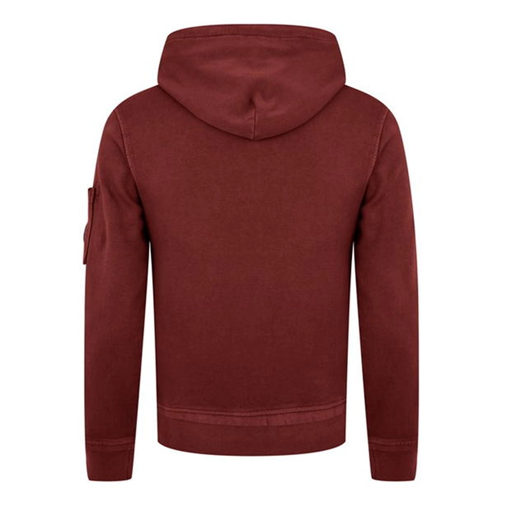 CP Company Diagonal Raised Fleece Hoodie - Red
